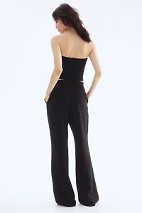 Bootcut Linen-Blend Pants