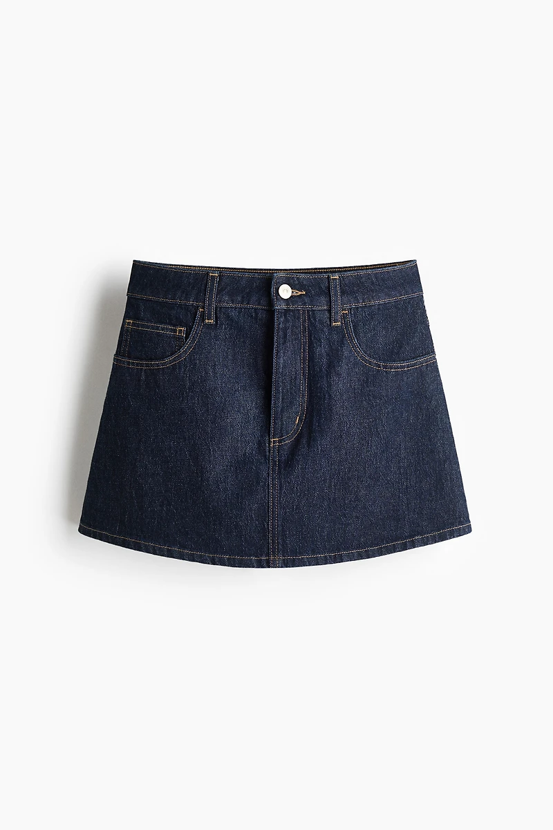 High-Waist Denim Skort