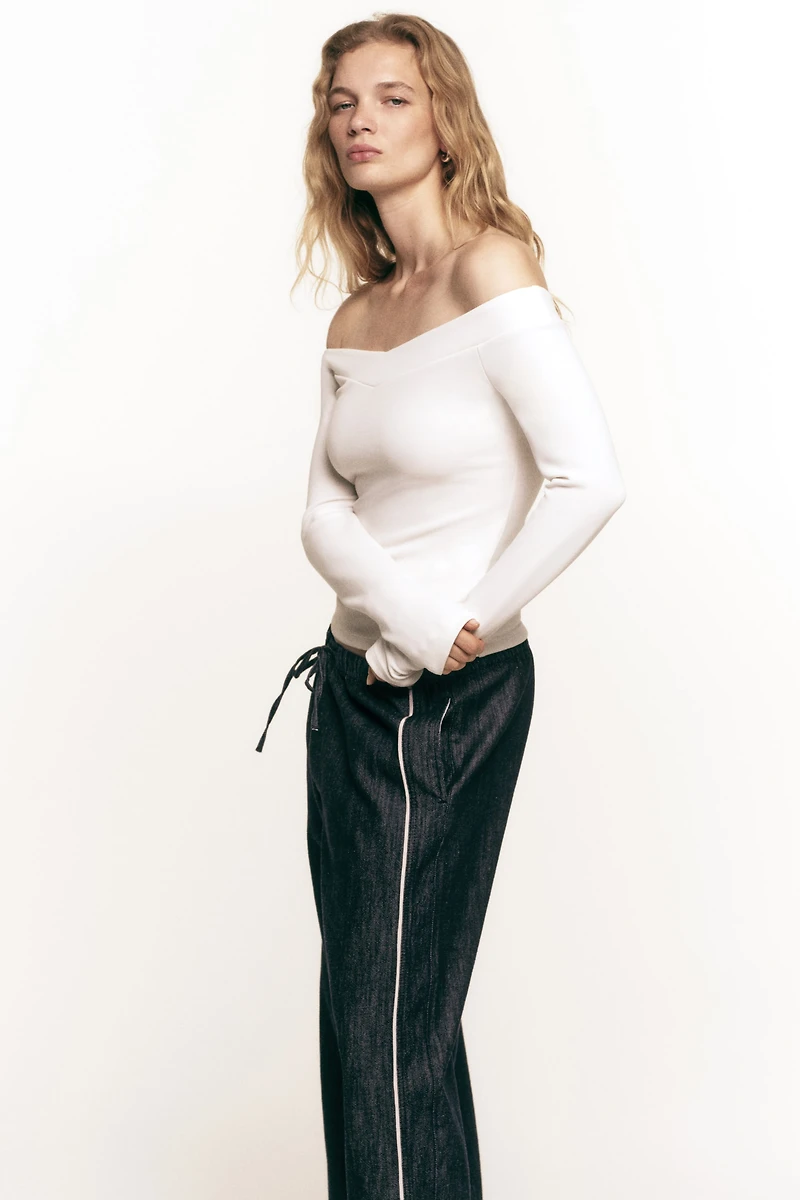 Denim Drawstring Pants