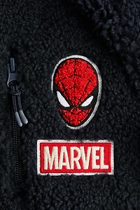 Appliquéd Teddy Fleece Jacket