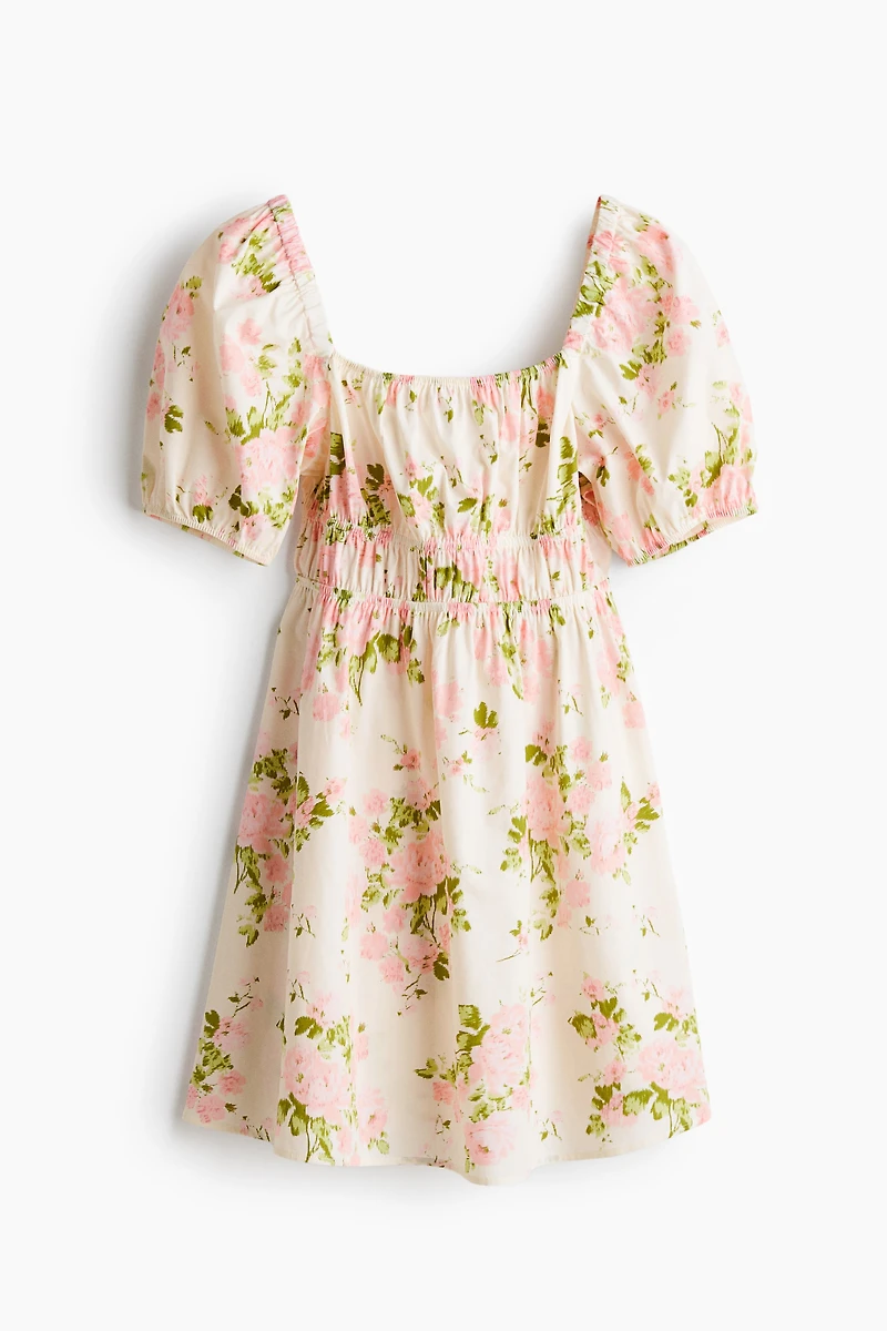 Robe en popeline avec manches bouffantes