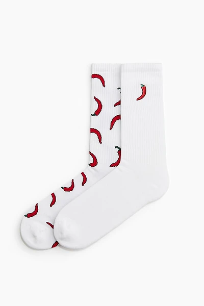 Lot de 2 paires chaussettes avec motif