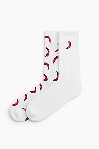 Lot de 2 paires chaussettes avec motif