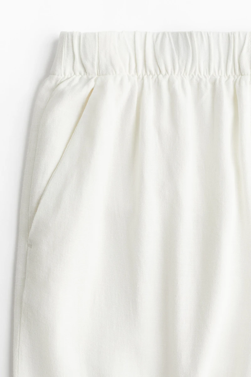 Wide-Leg Linen-Blend Pants