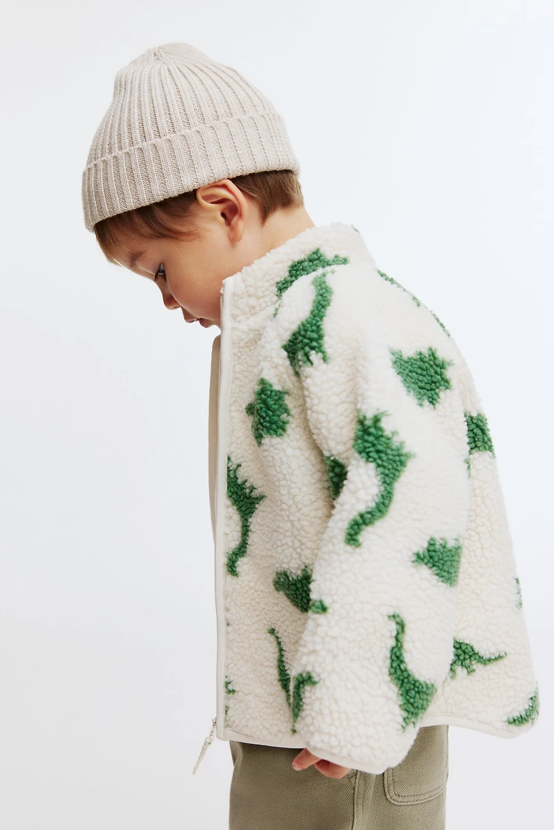 Printed Teddy Fleece Jacket