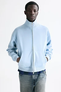 Loose-Fit Boxy Sweatshirt Jacket