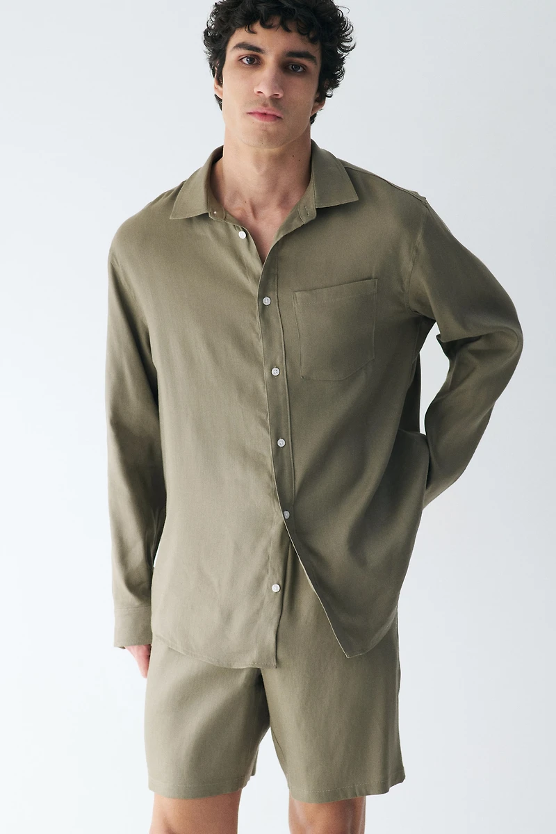 Easy Care Regular-Fit Linen-Blend Shirt