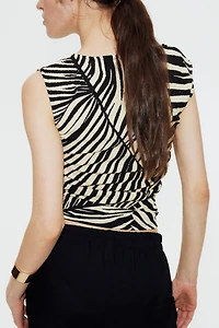 Textured jersey top