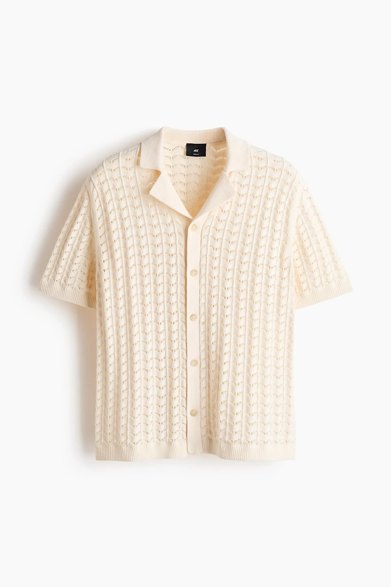 Relaxed-Fit Pointelle-Knit Resort Shirt