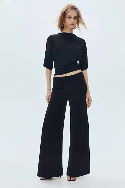 Draped Fine-Knit Pants