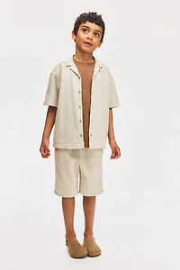Linen-Blend Shorts