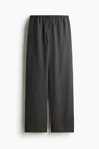 Straight linen-blend trousers