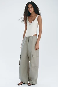 Lace-Trimmed Jersey Bodysuit
