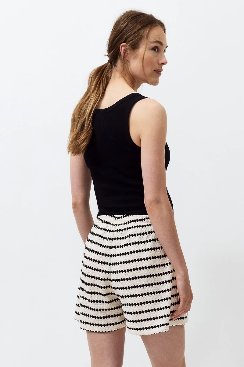 MAMA Pointelle-Knit Drawstring Shorts