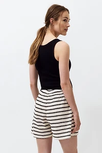 MAMA Pointelle-Knit Drawstring Shorts