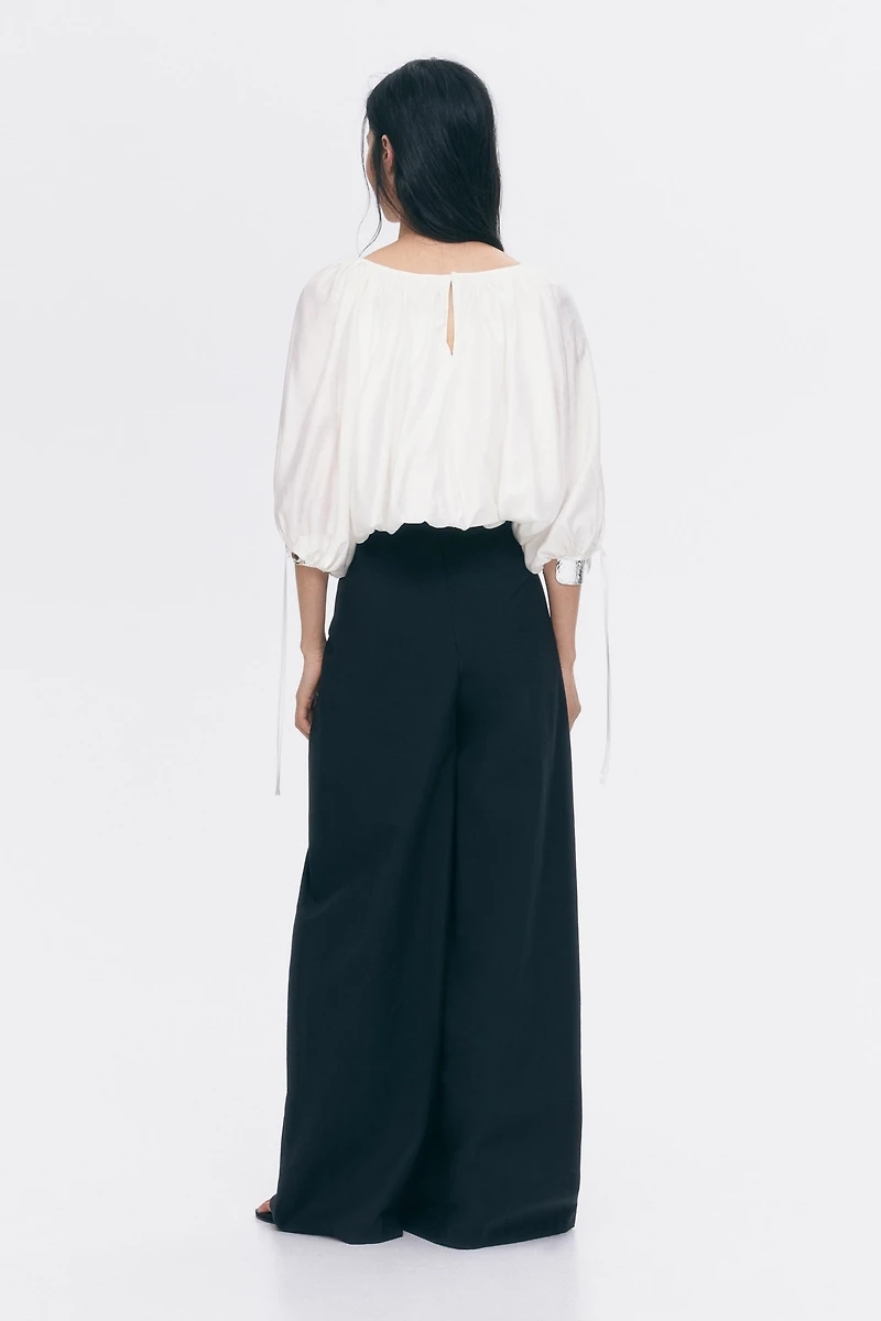 Oversized Tie-Detail Blouse