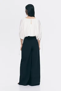 Oversized Tie-Detail Blouse