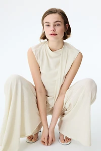 Pantalon froissé à effet croisé