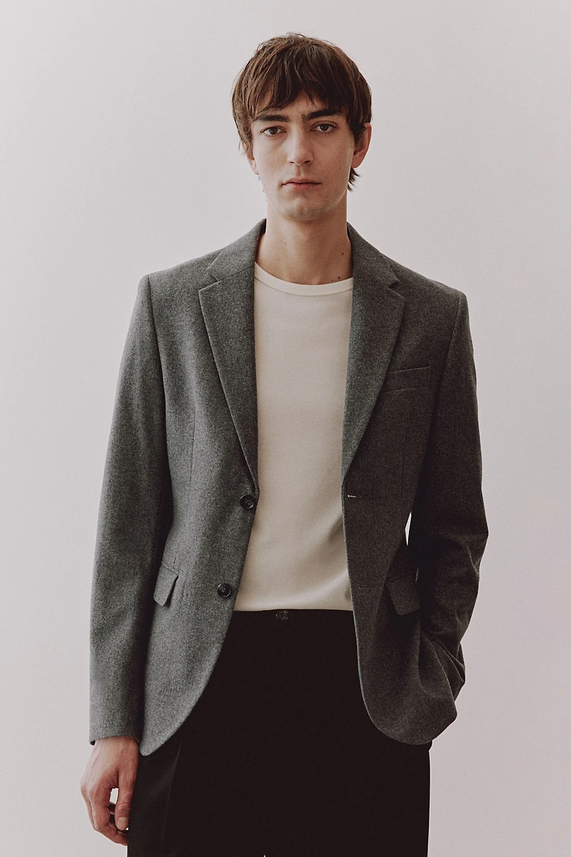 Regular Fit Wool-Blend Jacket
