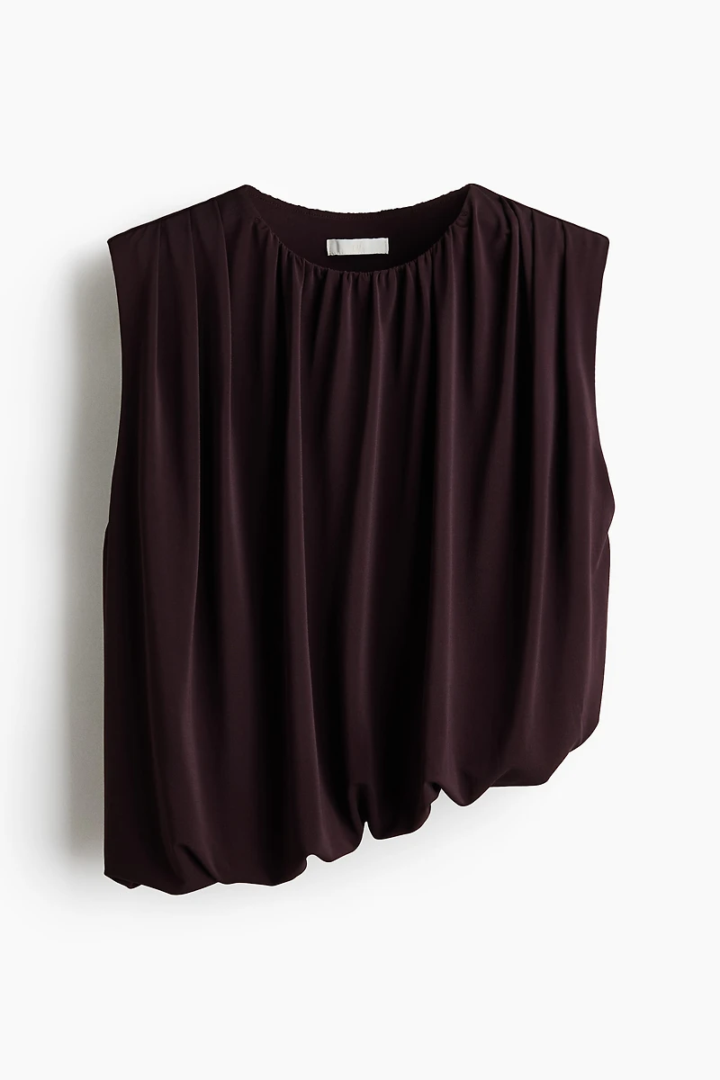 Draped Bubble-Hem Top
