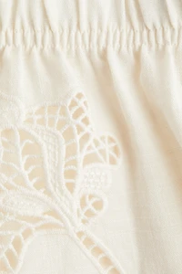 Shorts with Eyelet Embroidery