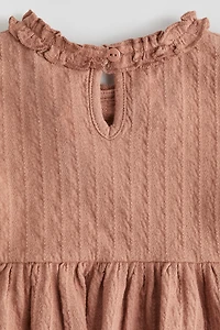 Ruffle-Trimmed Jacquard-Jersey Dress