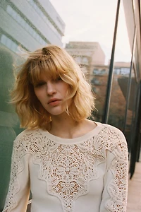 Top with Crochet-Look Details