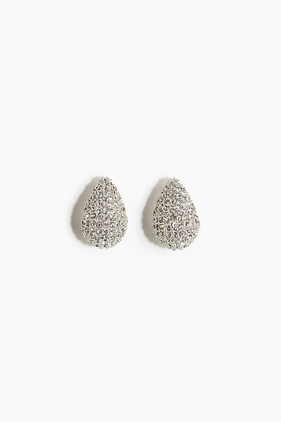 Boucles d'oreilles bombées ornées de strass