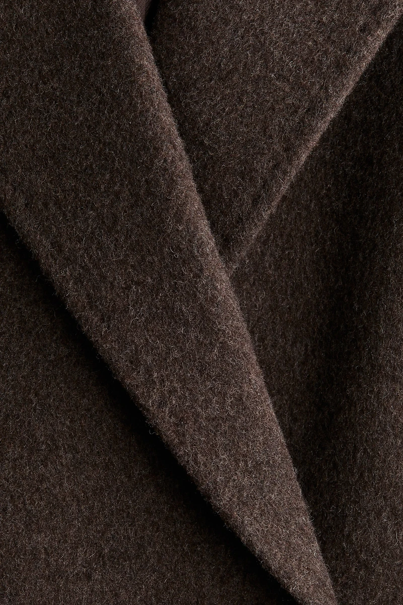 Wool-Blend Tie-Belt Coat