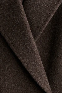 Wool-Blend Tie-Belt Coat