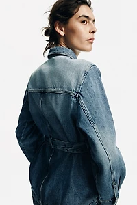 Tie-Belt Denim Jacket