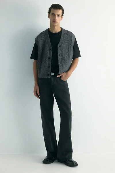 Chandail sans manches ample en tricot torsadé