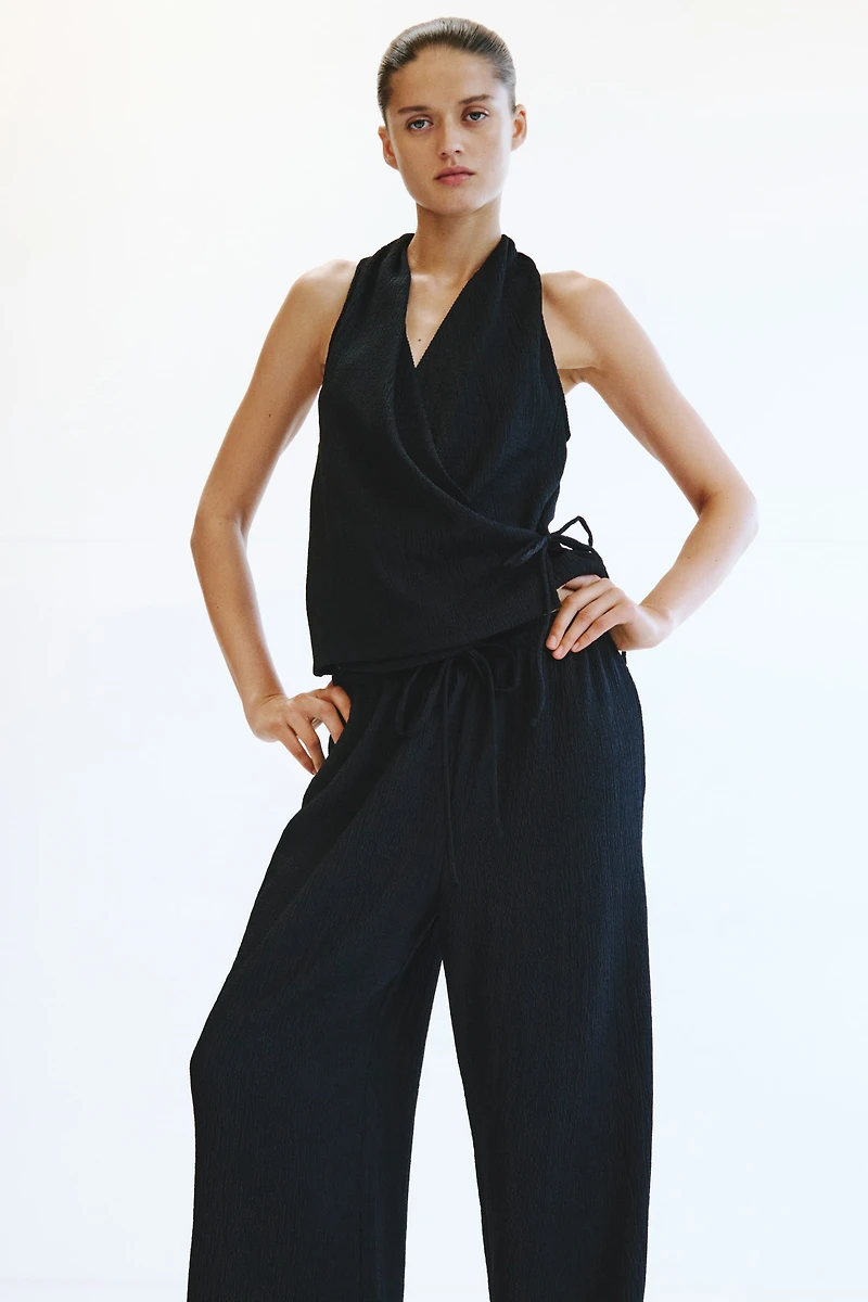 Textured Drawstring Pants
