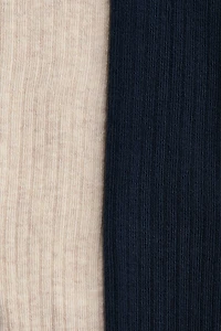 Lot de 2 collants en tricot côtelé