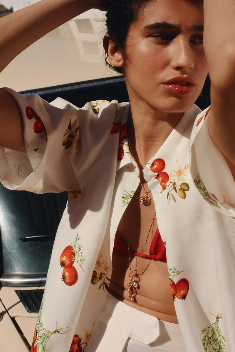 Oversized Linen-Blend Shirt