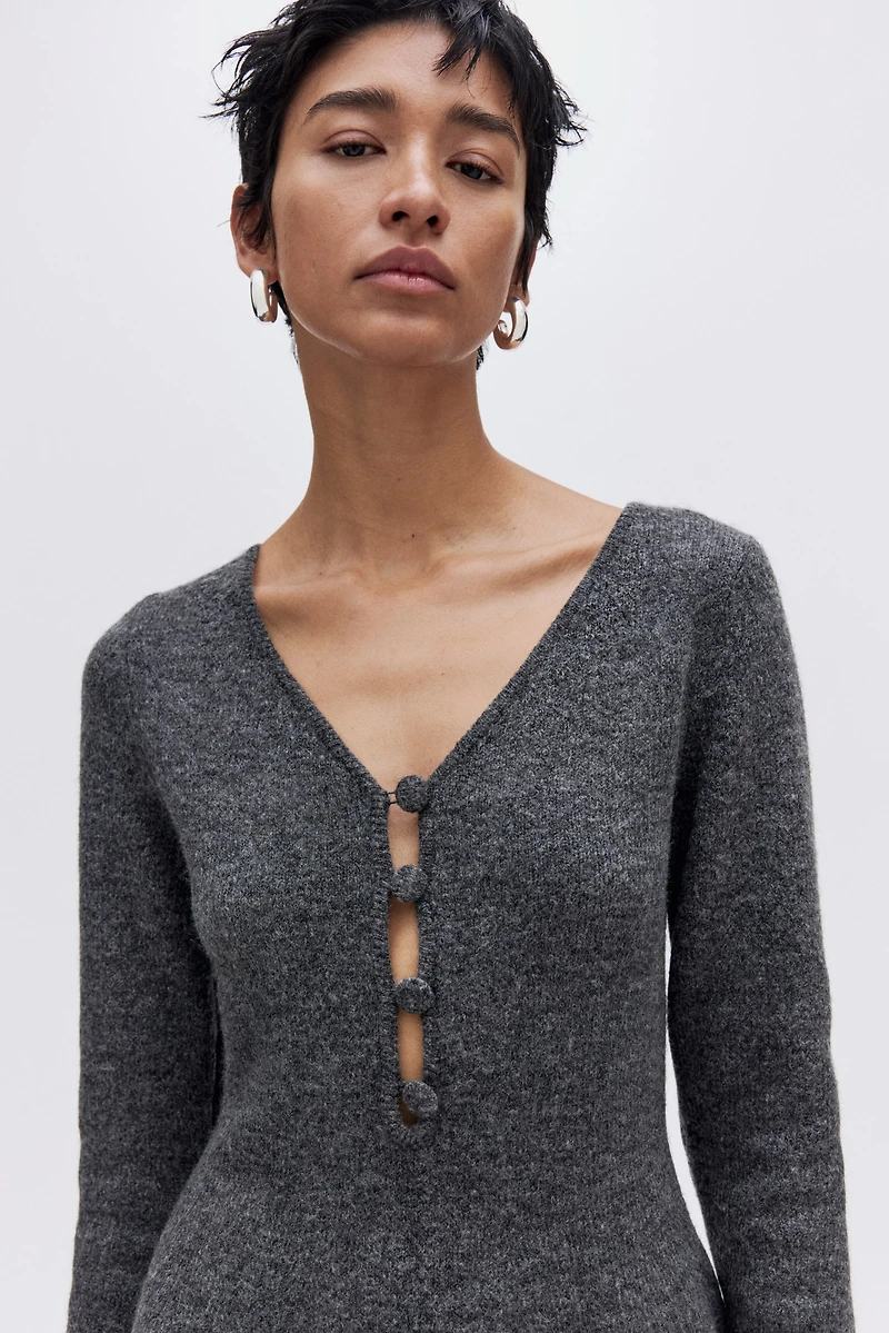 Robe en tricot à jupe évasée