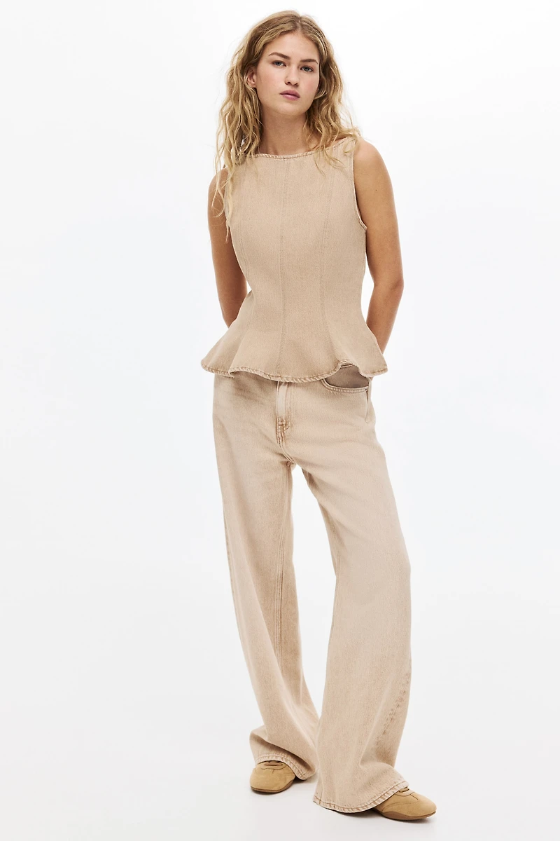 Haut péplum en denim