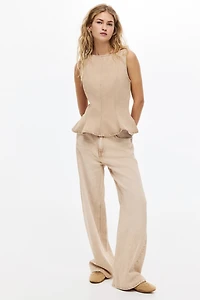 Haut péplum en denim