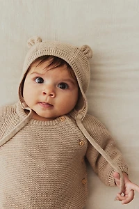Bonnet béguin en tricot de coton