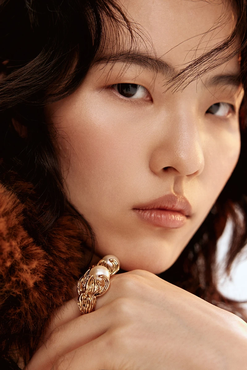 Bague avec perle fantaisie