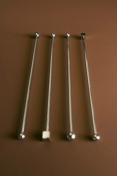 4-Pack Stainless Steel Drink Stirrers