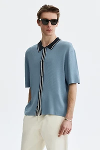 Regular-Fit Rib-Knit Shirt
