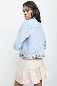 Embroidered-Detail Denim Jacket