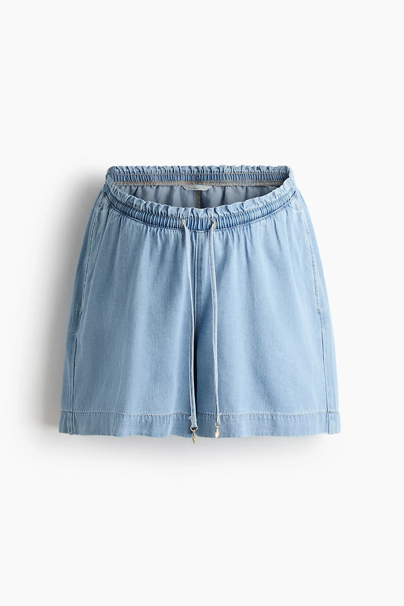 MAMA Denim Drawstring Shorts