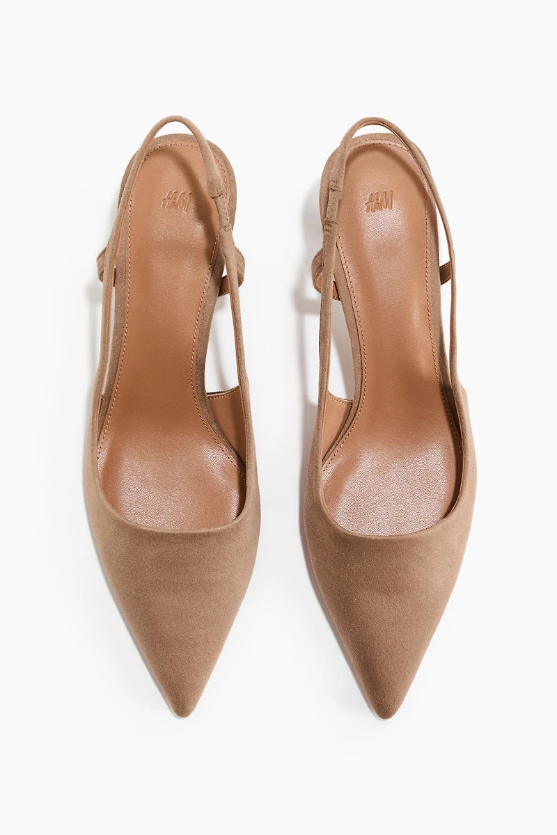 Escarpins à bride arrière avec talon bobine