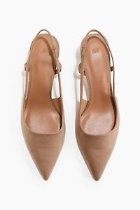 Escarpins à bride arrière avec talon bobine
