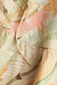 Patterned Wrap-Front Dress