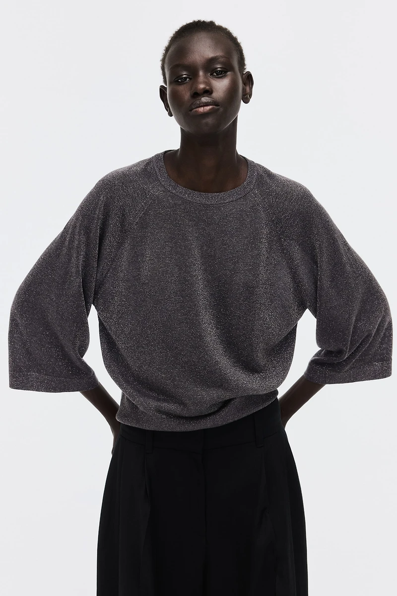 Fine-Knit Glittery Top