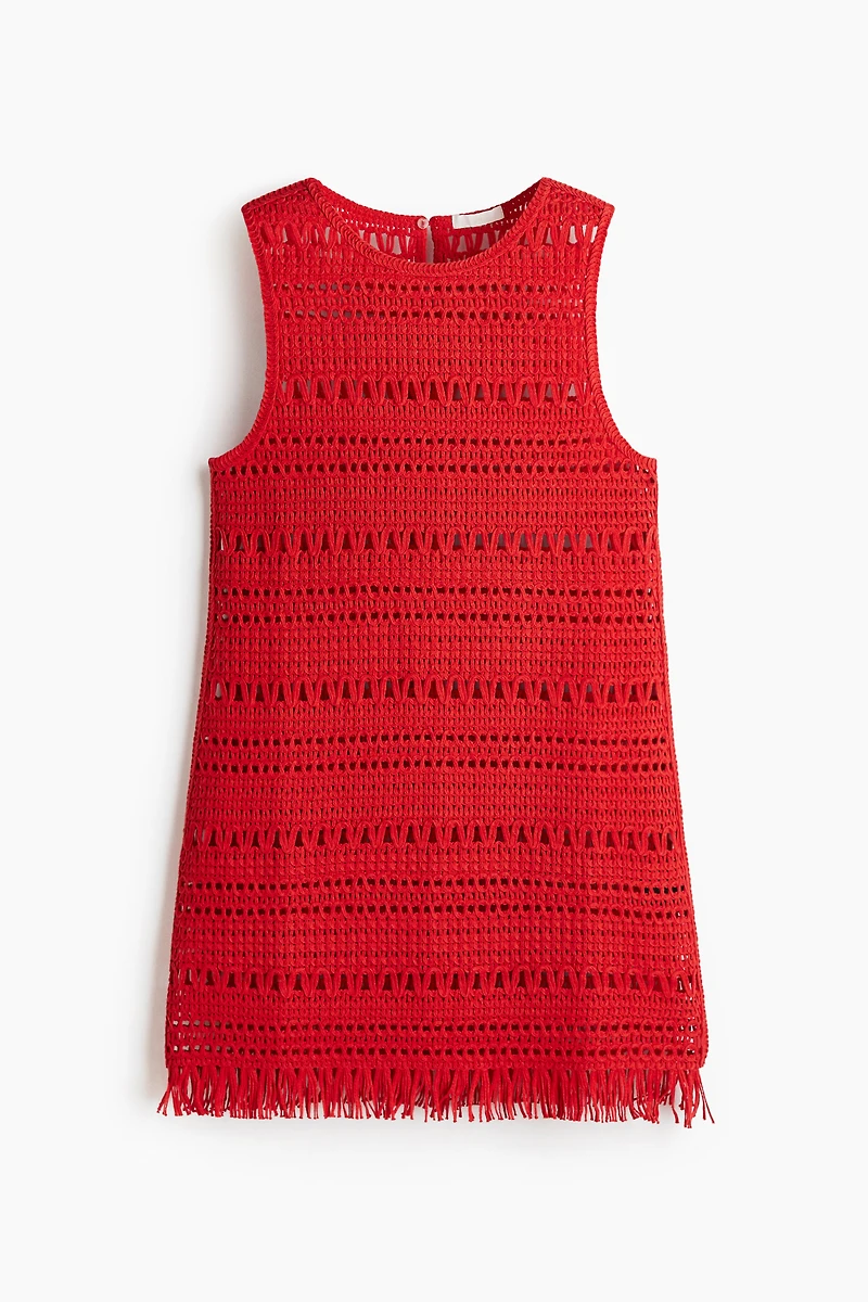 Crochet-Look Mini Dress