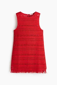 Crochet-Look Mini Dress
